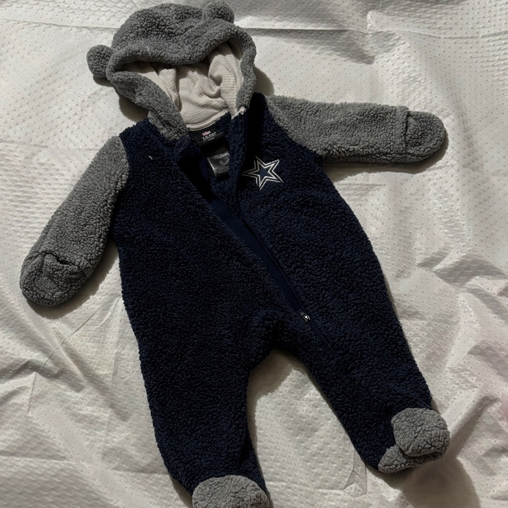 Cozy Gray and Blue Kids One Piece